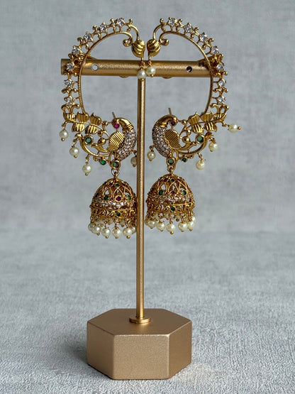 Ayura Designs Divisha Jhumkis – Peacock Ear Cuff Earrings