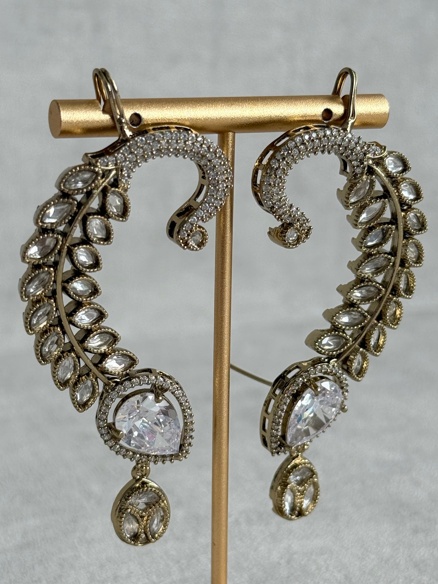Ayura Designs Dvija Jhumkis – Crystal Ear Cuff Earrings