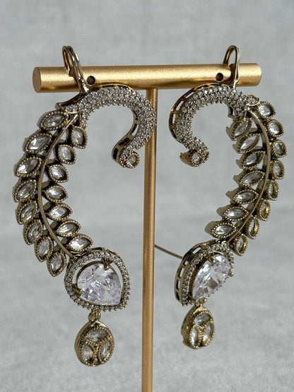 Ayura Designs Dvija Jhumkis – Crystal Ear Cuff Earrings