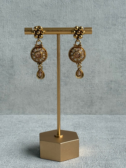 Ayura Designs Nithya Set – Gold Necklace & Earrings with Champagne Crystal Stones