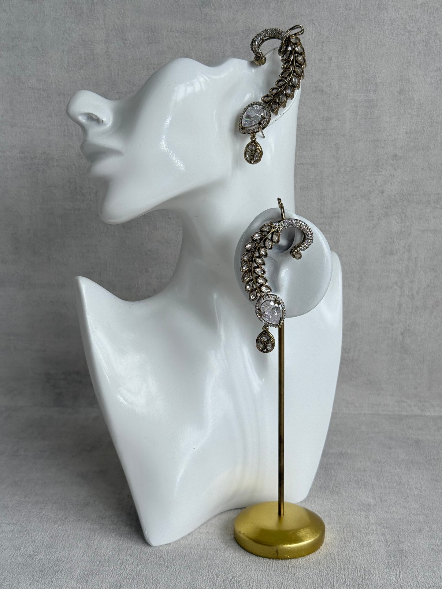 Ayura Designs Dvija Jhumkis – Crystal Ear Cuff Earrings