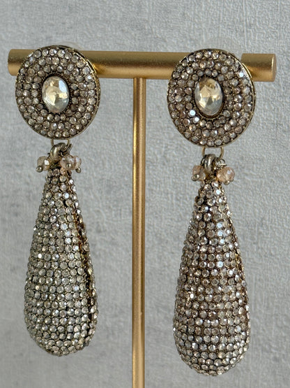 Ayura Designs Paisley Earrings – Champagne Crystal Embellished Teardrop Earrings