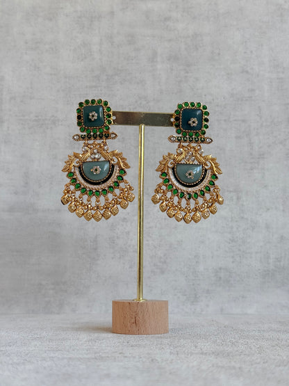 Ayura Designs Aranya Earrings – Sage Green & Emerald Green Statement Earrings