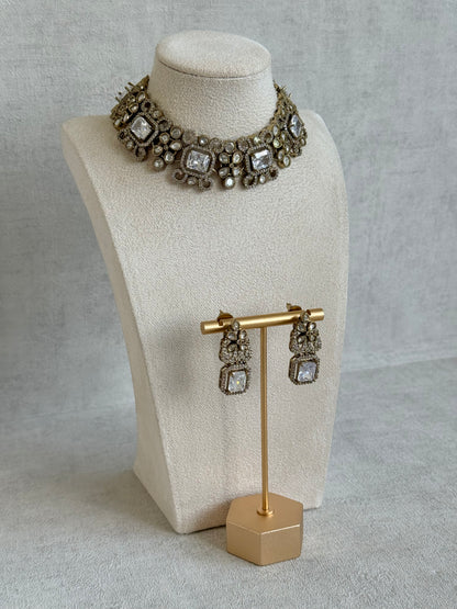 Ayura Designs Celine Set with Earrings – Moissanite Crystal Statement Set