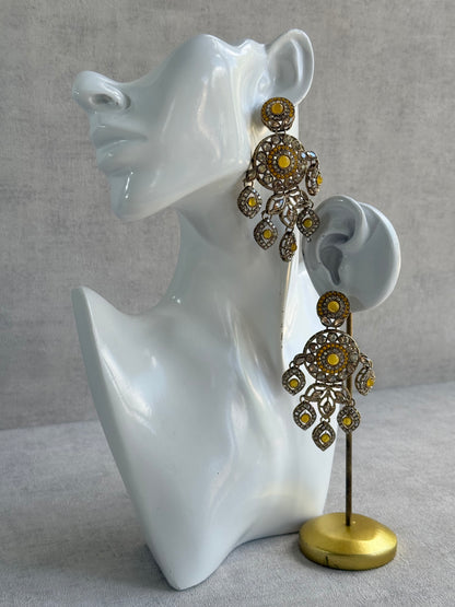 Ayura Designs Vanika Earrings – Marigold & Champagne Crystal Gold Finish