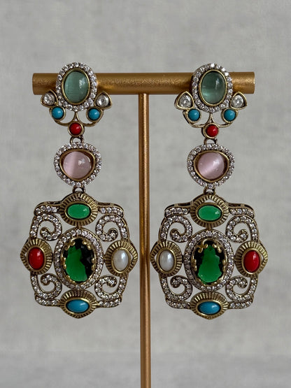 Ayura Designs Ella Statement Earrings – Multicolour Stones & Crystal Detailing