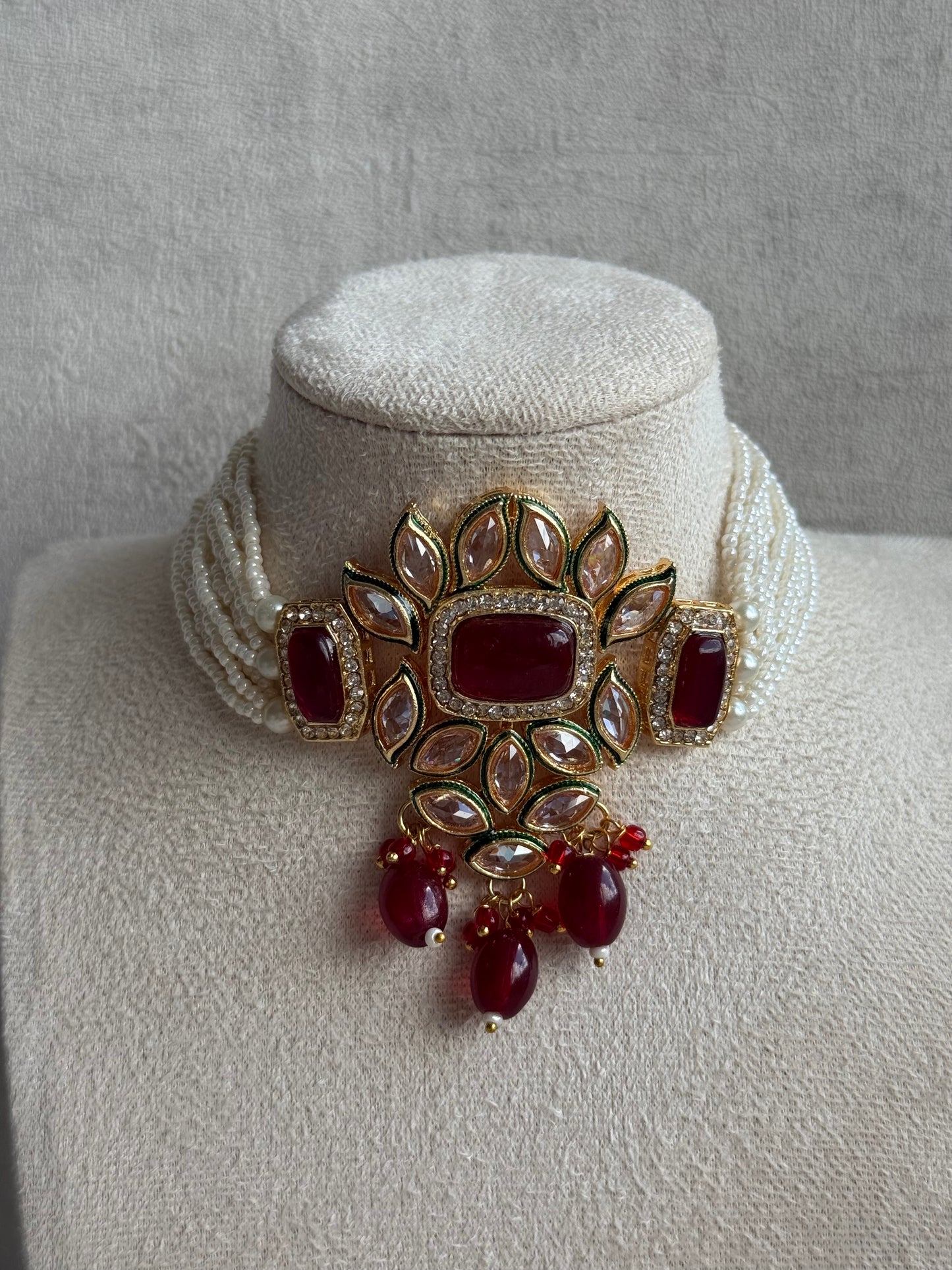 Ayura Designs Raaz Set with Necklace & Earrings – Ink Blue Stones, Kundan Detailing & Antique Gold Finish