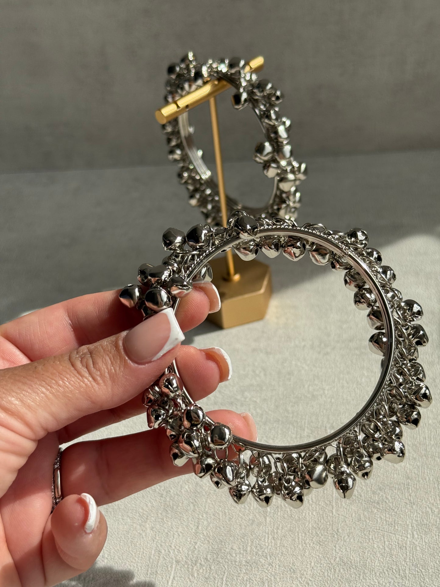 Ayura Designs Taraana Chudiya/Bangles – Set of 2 Silver Bangles with Ghungroo Detailing