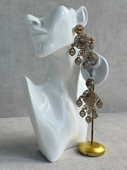 Ayura Designs Vanika Earrings – Champagne Crystal Gold Finish