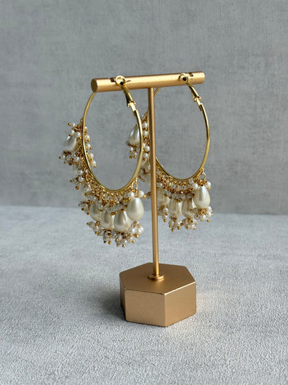 Ayura Designs Mehru Balis – Pearl Drop Balis in Gold Finish