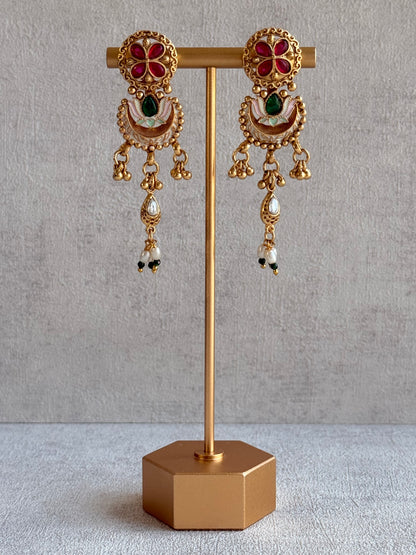Ayura Designs Aavya Necklace Set – Blush Pink & Emerald Green Kundan Meenakari Design