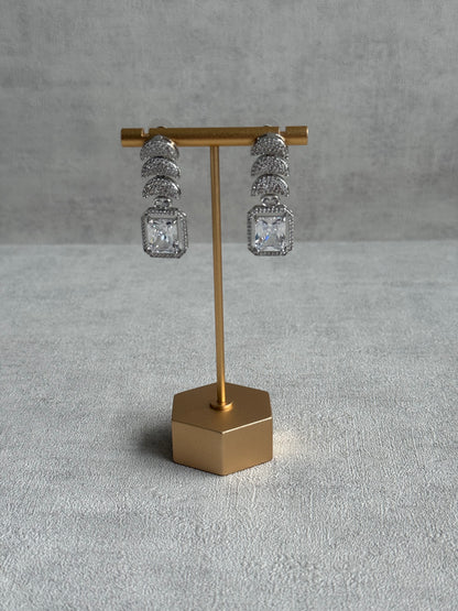 Ayura Designs Arabella Set – Silver Necklace & Earrings with Moissanite Stones