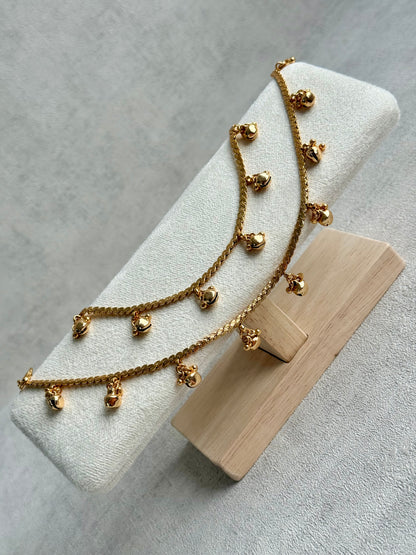 Ayura Designs Chameli Payals – Gold-Toned Anklets with Ghungroo Detailing