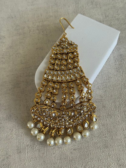 Ayura Designs Jai Jhoomar Passa – Jadau Kundan with Pearls & Antique Gold Detailing