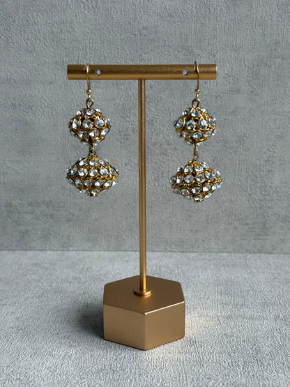 Ayura Designs Anisa Jhumkis – Double Dome Jhumkis with Mirror-Cut Stones & Antique Gold Finish