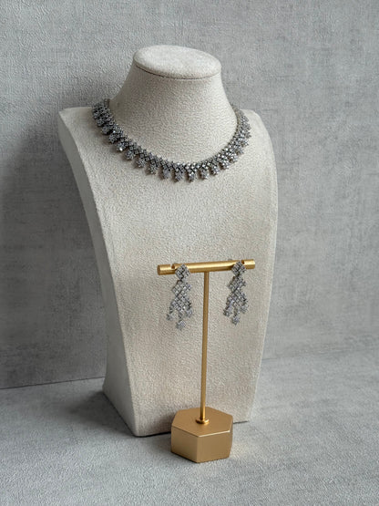 Ayura Designs Camille Set with Earrings – Diamond-Cut Crystal Necklace & Statement Drop Earrings