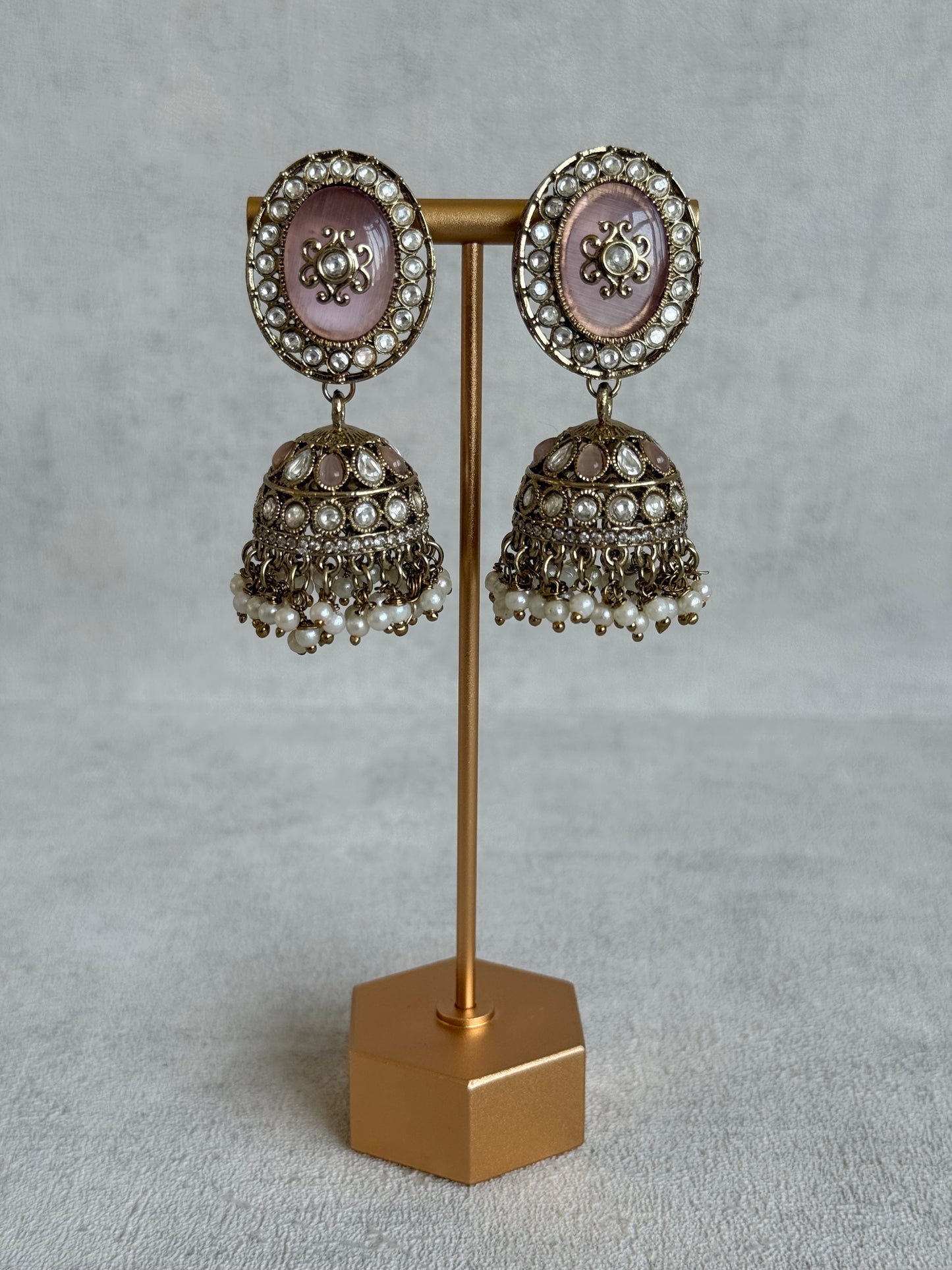 Ayura Designs Myra Choker Set with Earrings & Tikka – Blush Pink Kundan & Pearl Detailing