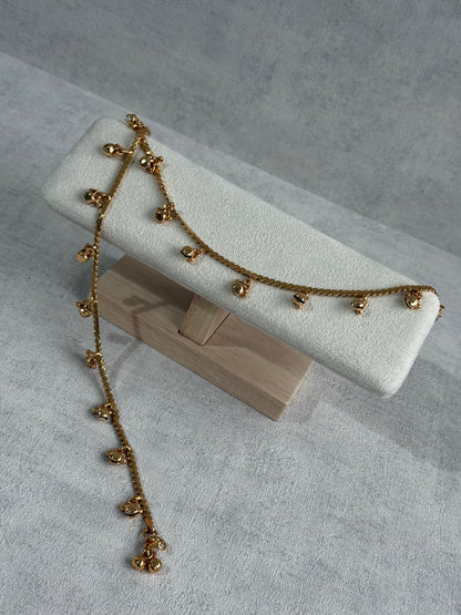 Ayura Designs Chameli Payals – Gold-Toned Anklets with Ghungroo Detailing