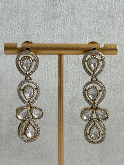 Ayura Designs Bianca Necklace Set with Earrings – Kundan, Crystals & Gold Finish
