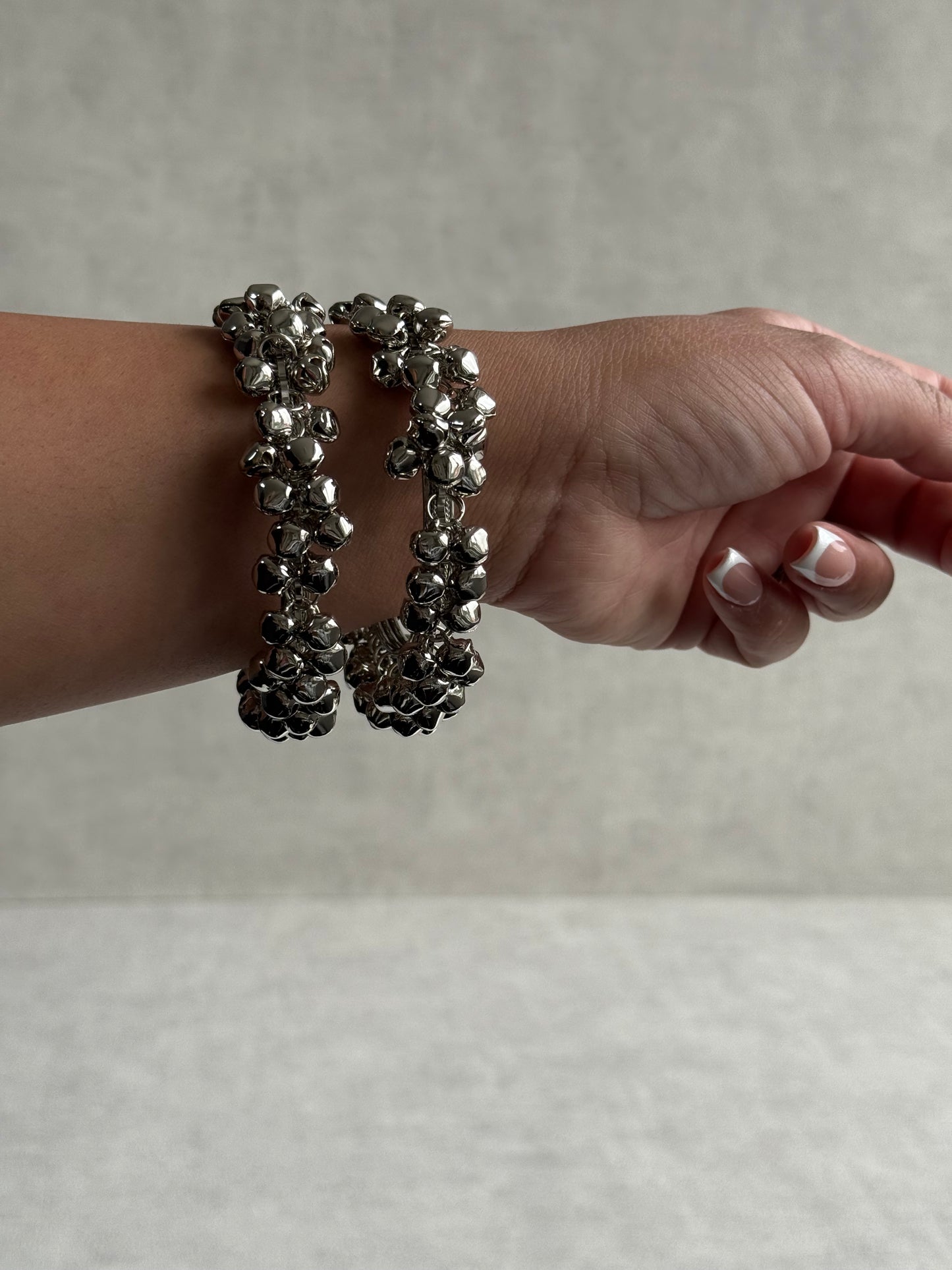 Ayura Designs Taraana Chudiya/Bangles – Set of 2 Silver Bangles with Ghungroo Detailing