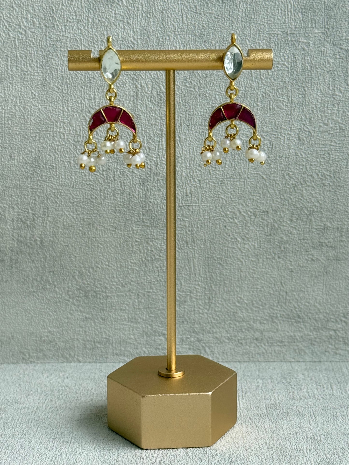 Ayura Designs Mahi Choker Set with Earrings – Meenakari Kundan Hot Pink & Ivory Detailing