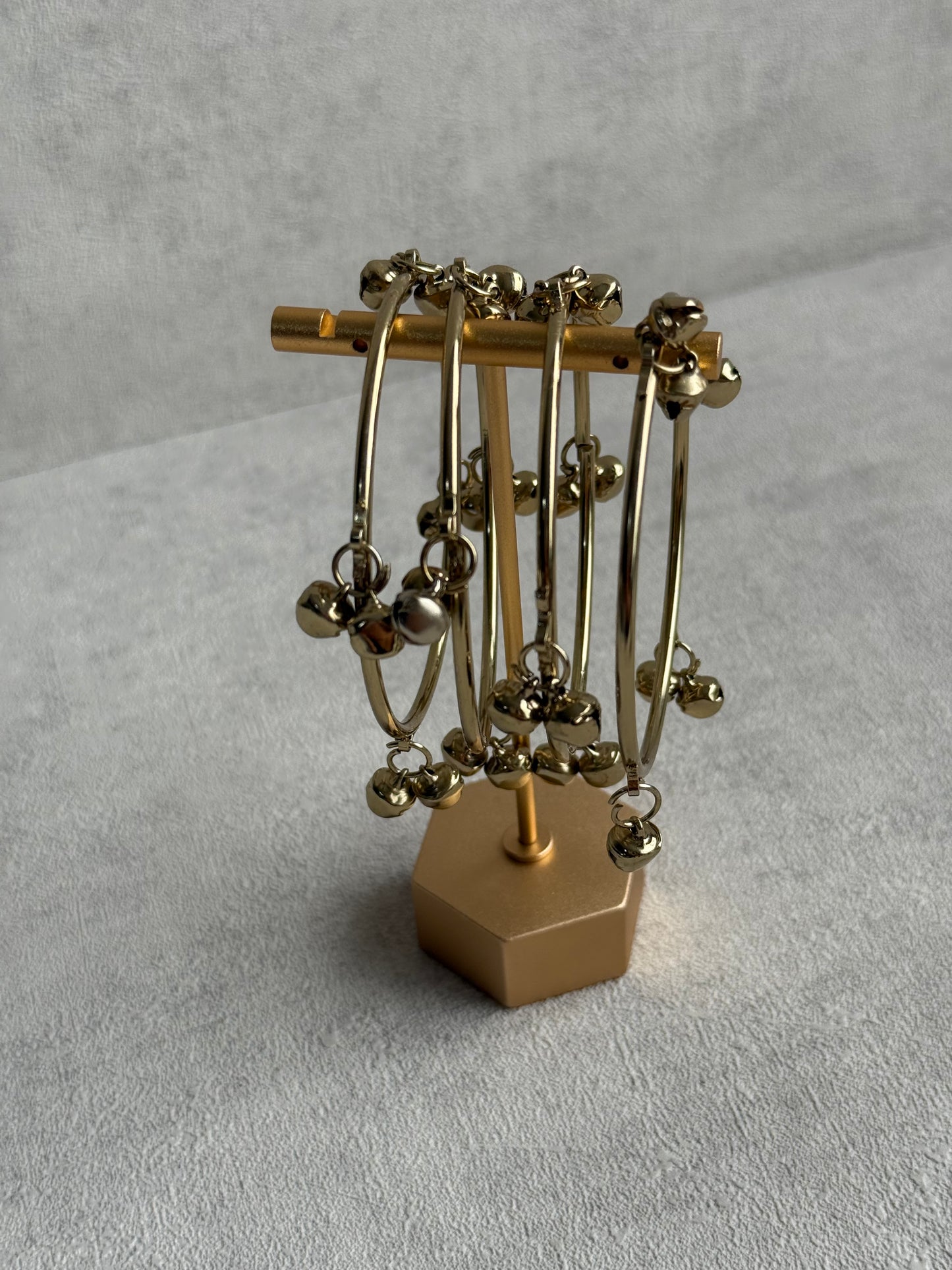 Ayura Designs Ujjala Churdiya/Bangles – Set of 4 Gold Bangles with Ghungroo Detailing