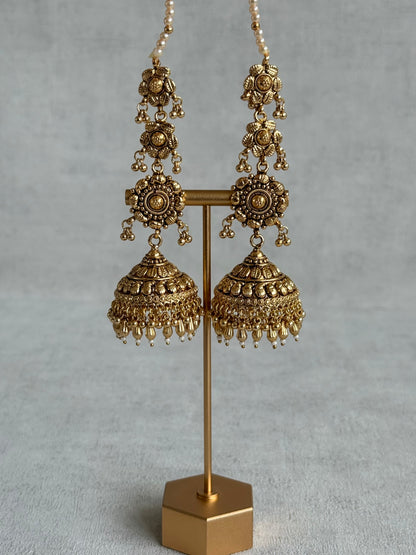 Ayura Designs Amani Sahare Jhumkis – Antique Gold Finish