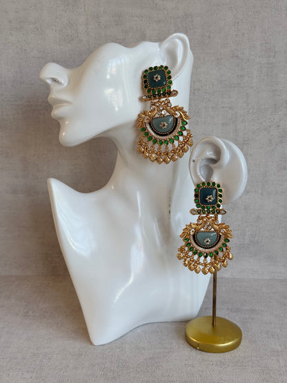 Ayura Designs Aranya Earrings – Sage Green & Emerald Green Statement Earrings