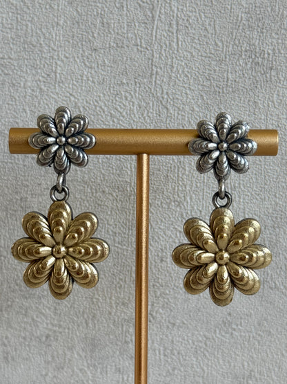 Ayura Designs Andaaz Set with Earrings – Dual Tone Oxidised Floral Necklace Set