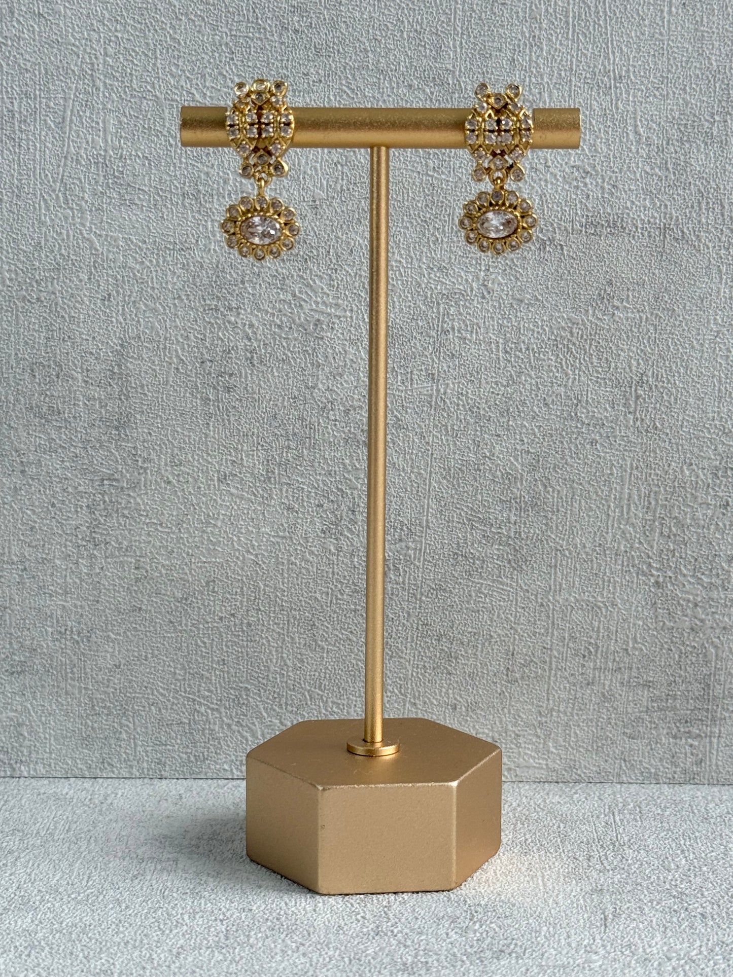 Ayura Designs Elisha Necklace Set with Earrings – Gold & Crystal Stone Detailing