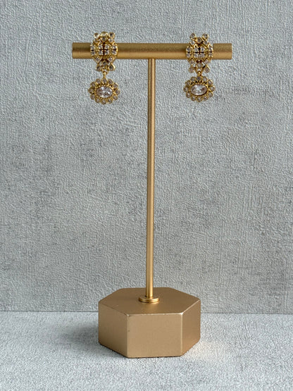 Ayura Designs Elisha Necklace Set with Earrings – Gold & Crystal Stone Detailing