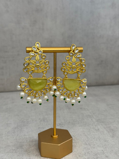 Ayura Designs Vaanya Earrings – Yellow Kundan & Pearl Earrings
