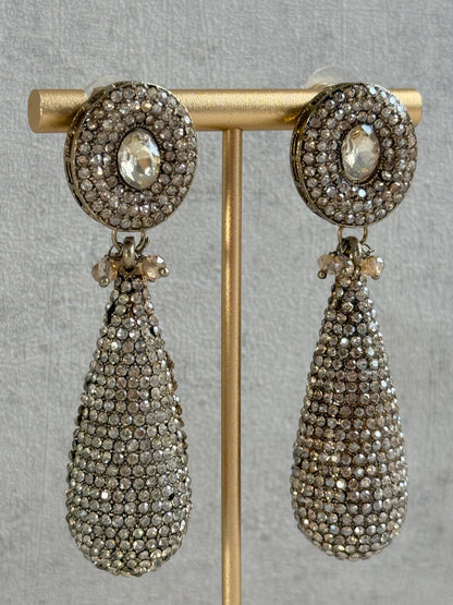 Ayura Designs Paisley Earrings – Champagne Crystal Embellished Teardrop Earrings