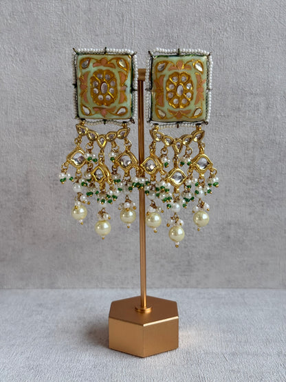 Ayura Designs Sabeera Meenakari Kundan Choker Set with Earrings – Blush Pink Beads & Pearl Detailing