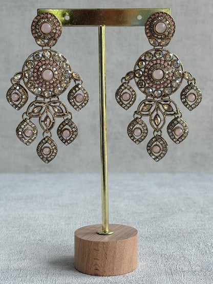 Ayura Designs Vanika Earrings – Blush Pink & Champagne Crystal Gold Finish
