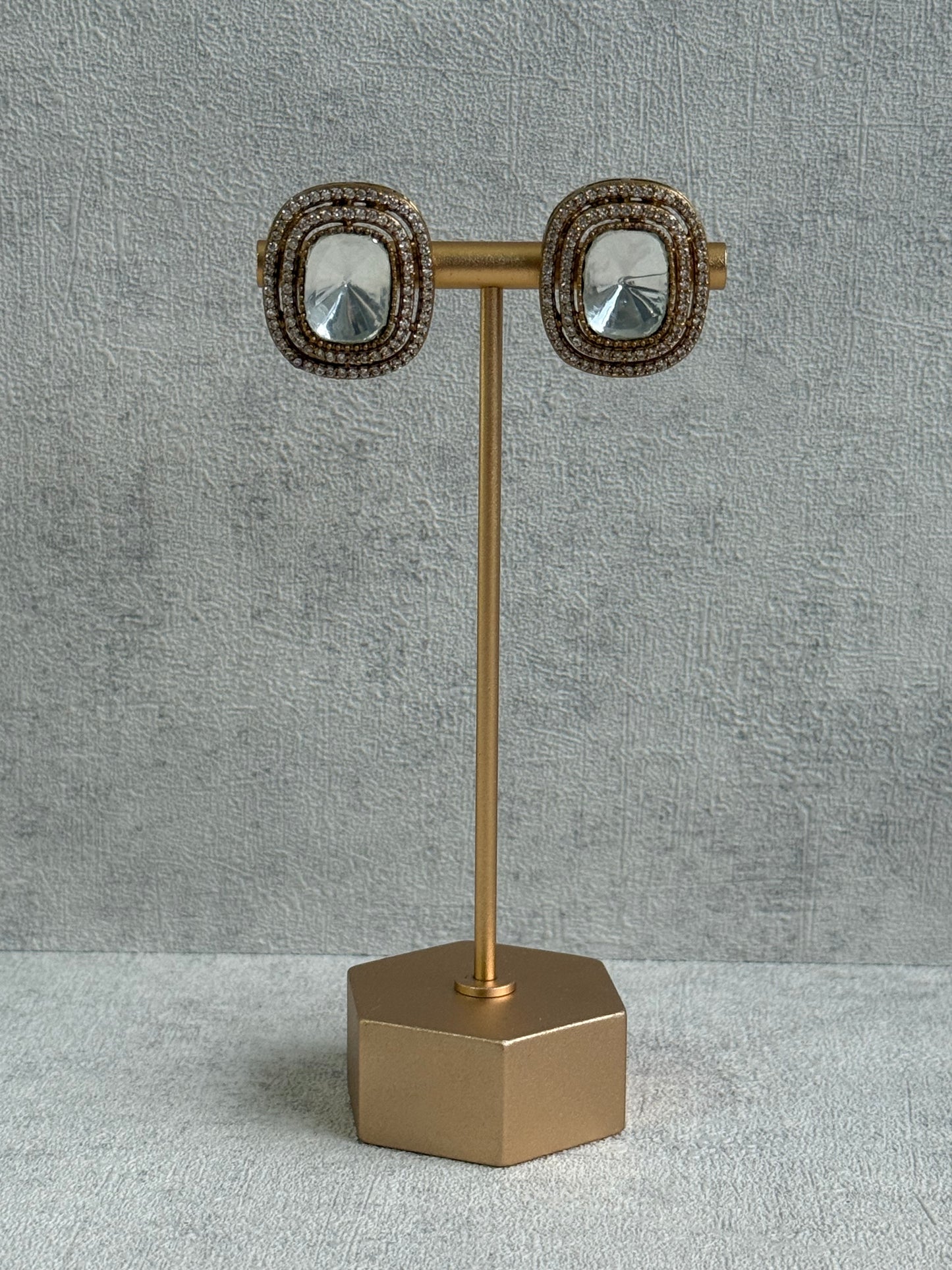 Ayura Designs Emma Choker Set – Multicolour Gemstone Choker & Studs with Mirror-Cut Centrepiece, Pearl Strands & Crystal Borders