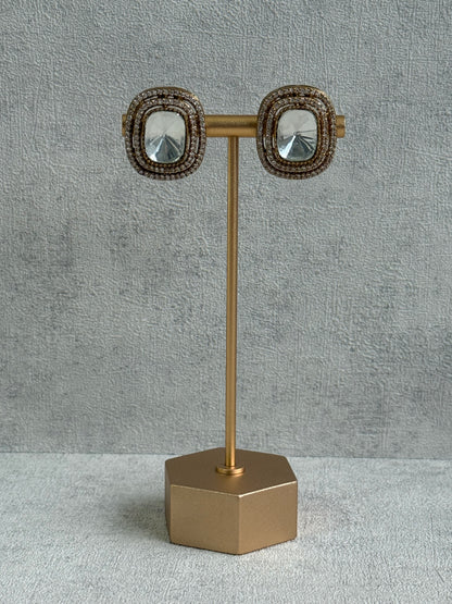 Ayura Designs Emma Choker Set – Multicolour Gemstone Choker & Studs with Mirror-Cut Centrepiece, Pearl Strands & Crystal Borders