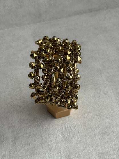 Ayura Designs Sheen Chudiya/Bangles – Set of 4 Gold Bangles with Ghungroo Detailing