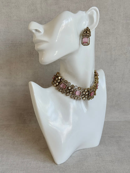 Ayura Designs Celine Set with Earrings – Moissanite Blush Pink Statement Set