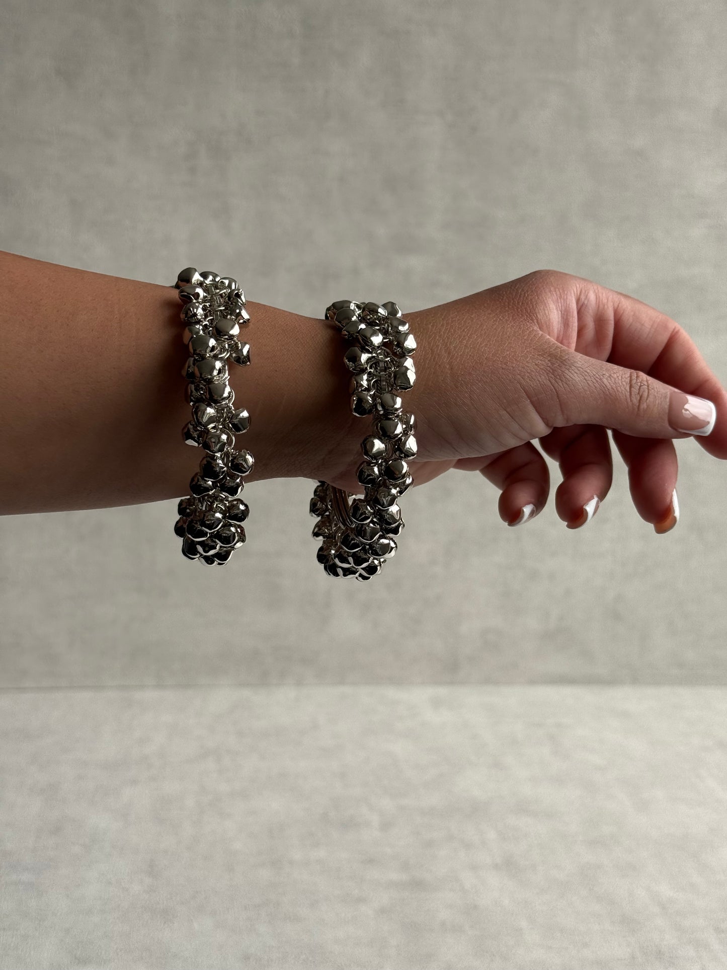 Ayura Designs Taraana Chudiya/Bangles – Set of 2 Silver Bangles with Ghungroo Detailing