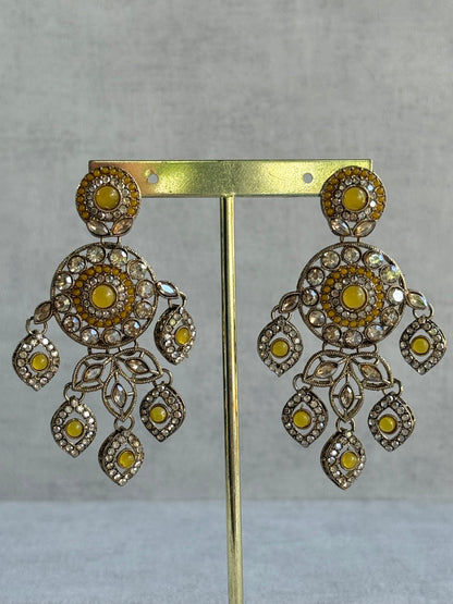Ayura Designs Vanika Earrings – Marigold & Champagne Crystal Gold Finish