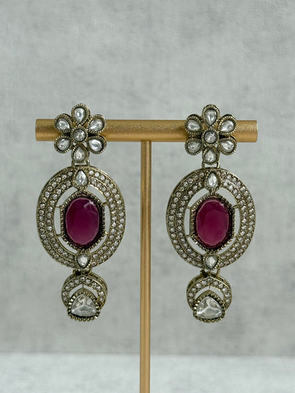 Ayura Designs Emanya Choker Set – Choker, Earrings & Tikka with Mirror-Cut Stones, Multicolour & Antique Gold Detailing