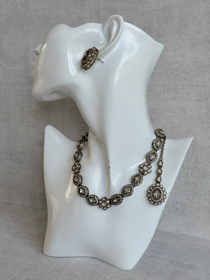 Ayura Designs Ivy Necklace Set with Studs & Tikka – Crystal Kundan Detailing
