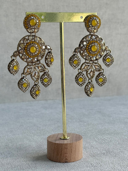 Ayura Designs Vanika Earrings – Marigold & Champagne Crystal Gold Finish
