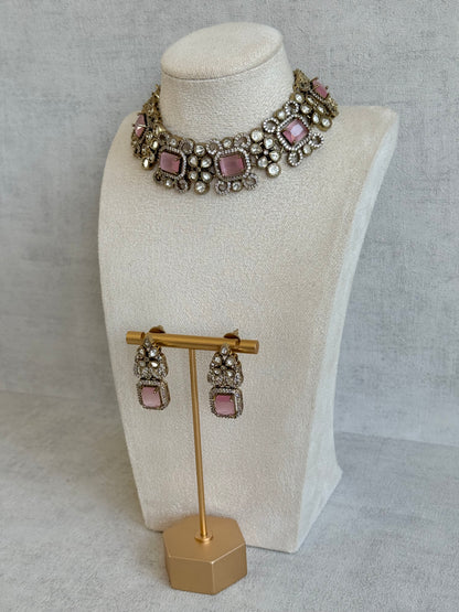 Ayura Designs Celine Set with Earrings – Moissanite Blush Pink Statement Set