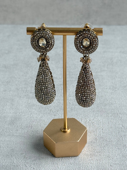 Ayura Designs Paisley Earrings – Champagne Crystal Embellished Teardrop Earrings