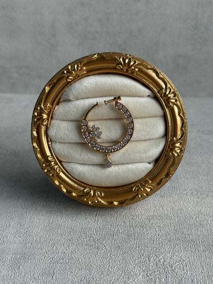 Ayura Designs Adaa Nose Ring – Crystal-Studded Adjustable Ring with Floral Accent