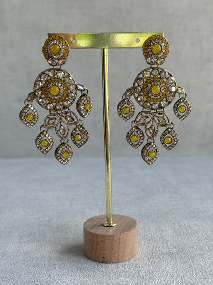 Ayura Designs Vanika Earrings – Marigold & Champagne Crystal Gold Finish