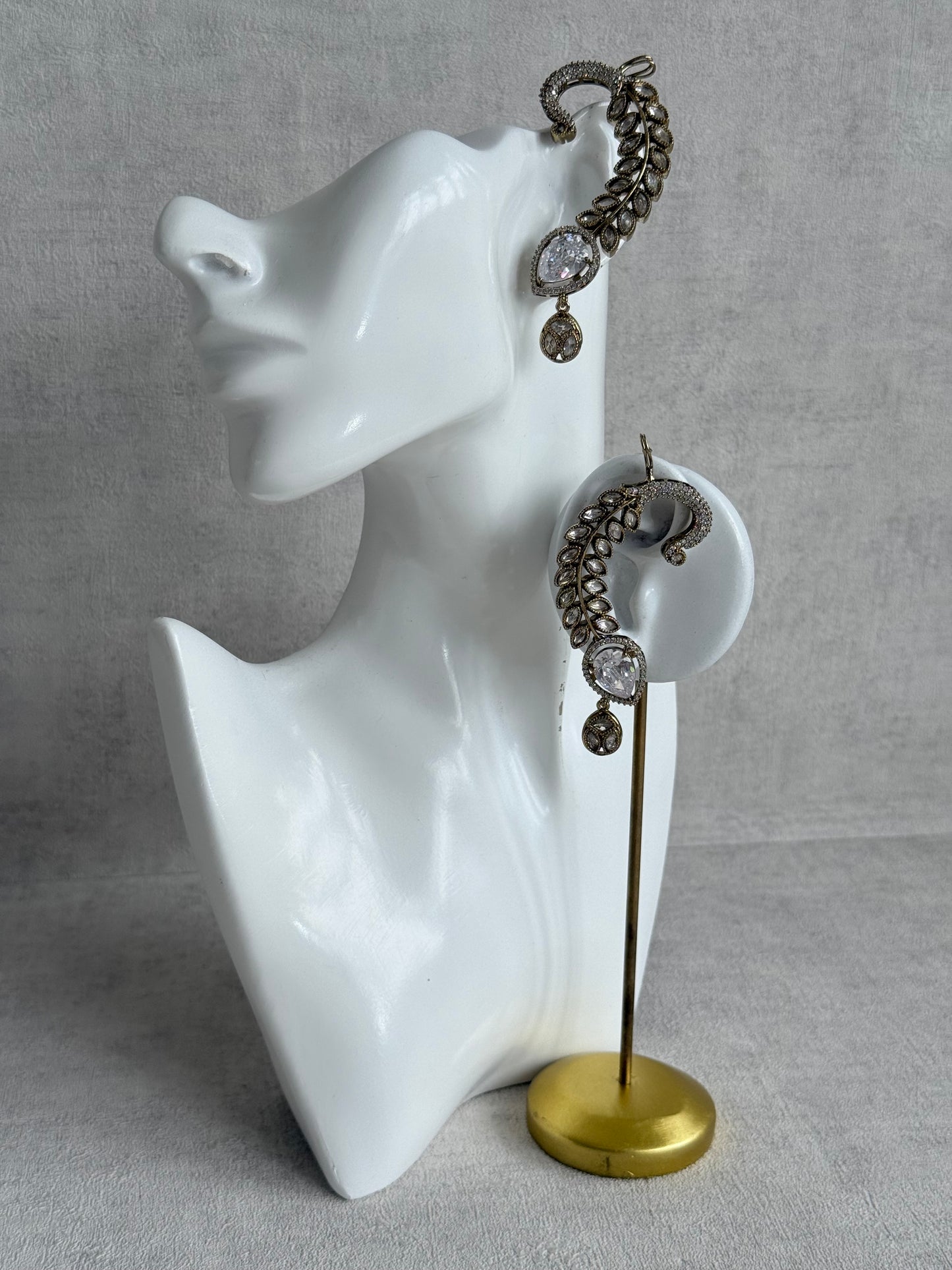 Ayura Designs Dvija Jhumkis – Crystal Ear Cuff Earrings