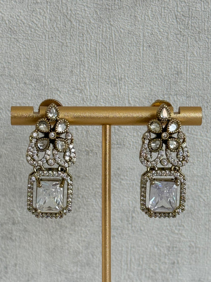 Ayura Designs Celine Set with Earrings – Moissanite Crystal Statement Set